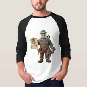 Frankenstein Repair Mechanic Funny Halloween Ragla T-Shirt