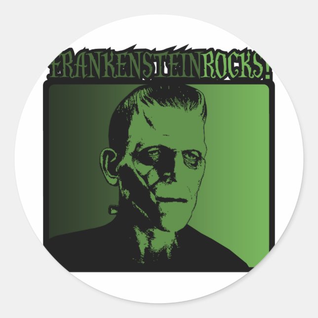 Frankenstein Rock! Classic Round Sticker (Front)