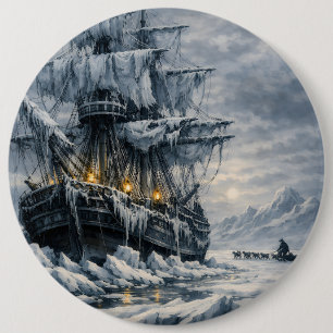 Frankenstein’s Arctic Pursuit by BurnsInHell 6 Cm Round Badge