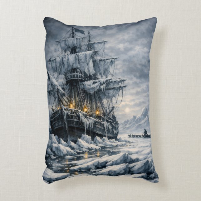 Frankenstein’s Arctic Pursuit by BurnsInHell Decorative Cushion (Front(Vertical))