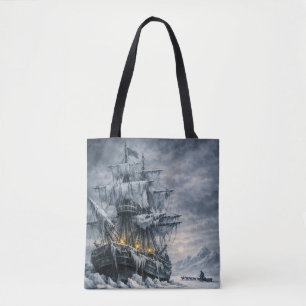 Frankenstein’s Arctic Pursuit by BurnsInHell Tote Bag