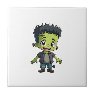 Frankenstein�s Monster � Cute Halloween Cartoon Sh Ceramic Tile