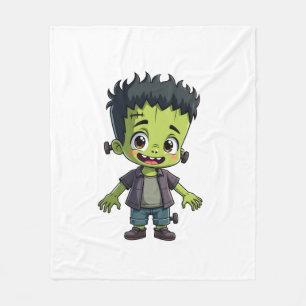 Frankenstein’s Monster – Cute Halloween Cartoon Sh Fleece Blanket