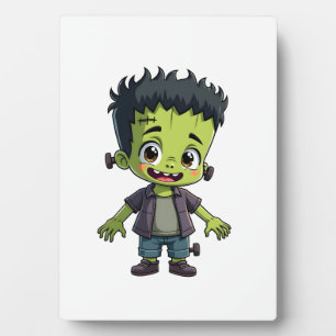 Frankenstein�s Monster � Cute Halloween Cartoon Sh Plaque