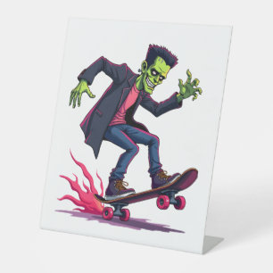 Frankenstein Skater – Cool Halloween Streetwear Sh Pedestal Sign