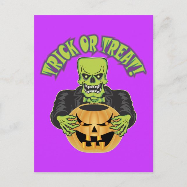Frankenstein Skull Postcard (Front)