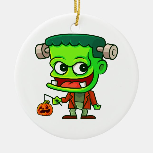 Frankenstein Toon Ceramic Ornament (Front)