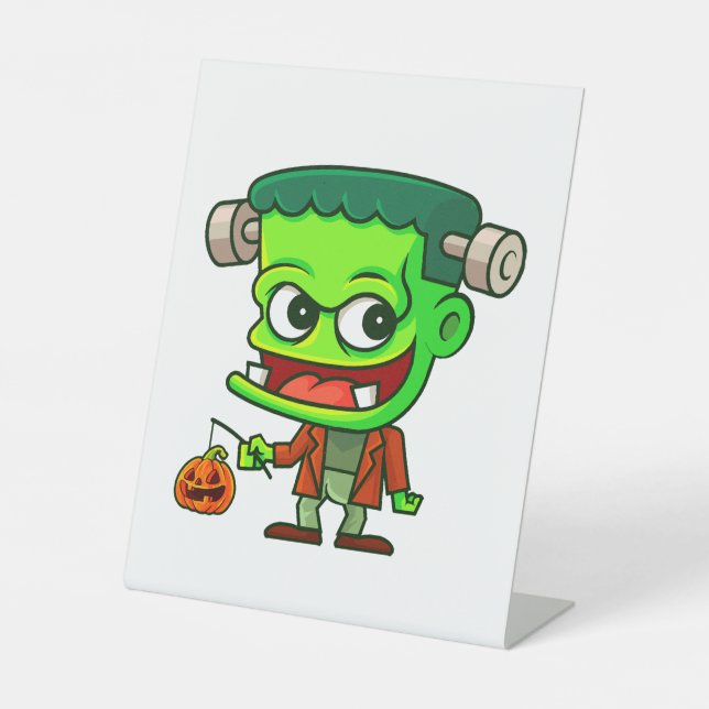 Frankenstein Toon Pedestal Sign (Front)