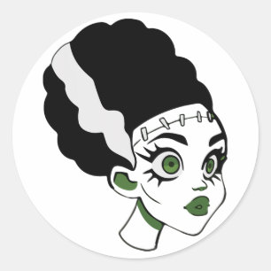 Frankenstein's Bride Monster Halloween Costume 1  Classic Round Sticker
