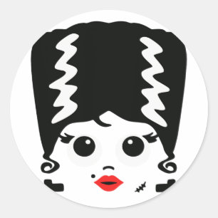 Frankenstein's Bride Monster Halloween Costume Classic Round Sticker