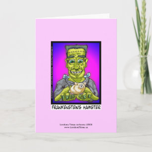 Frankenstein's Hamster Funny Cartoon Greeting Card