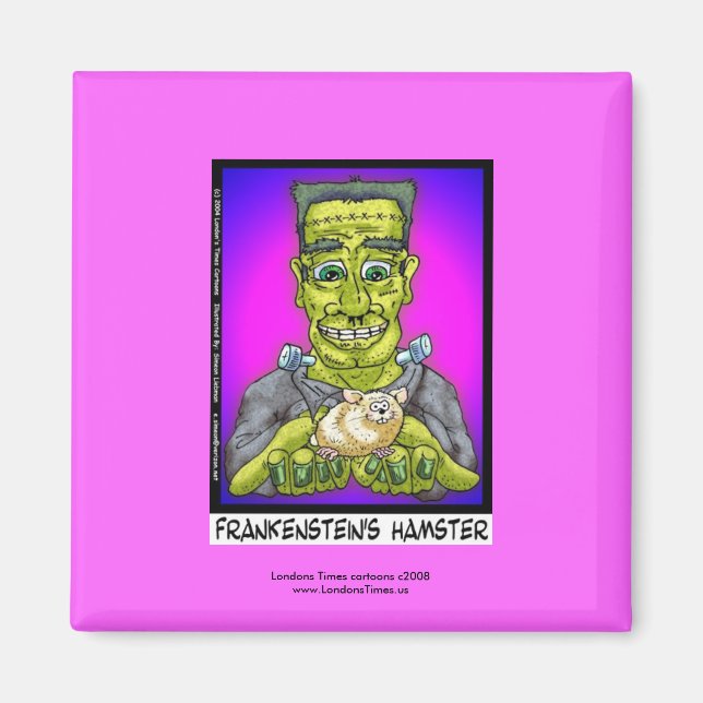 Frankenstein's Hamster Funny Cartoon Magnet (Front)
