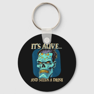 Frankensteins Monster It's Alive And Needs A Drink Key Ring
