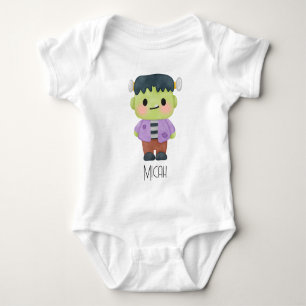 Frankenstein's Monster Monogram Name Baby Bodysuit