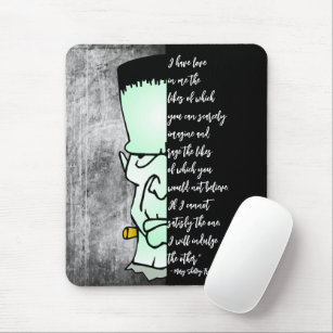 Frankenstein's Monster, Shelley Love & Rage Quote Mouse Pad