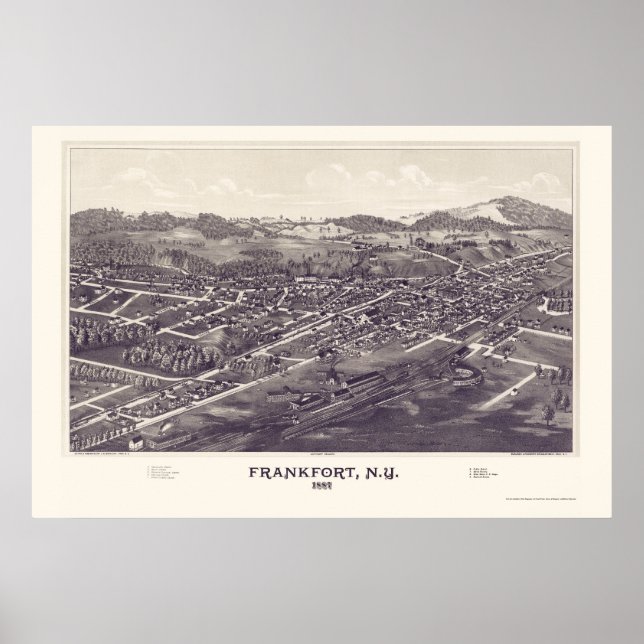 Frankfort, New York Panoramic Map - 1887 Poster (Front)