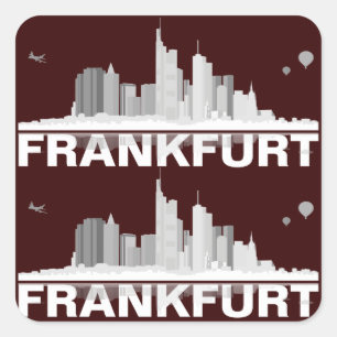 Frankfurt City Skyline Gift Idea Square Sticker