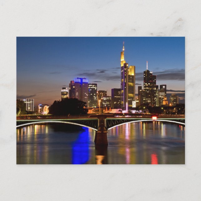 Frankfurt - Cityscape at night postcard (Front)