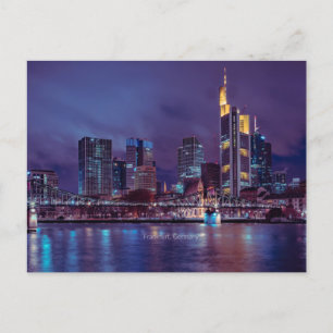 Frankfurt Germany at night Postcard