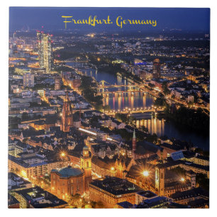 Frankfurt, Germany at Twilight Ceramic Tile