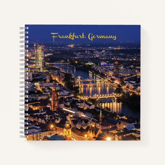 Frankfurt, Germany at Twilight Notebook (Front)