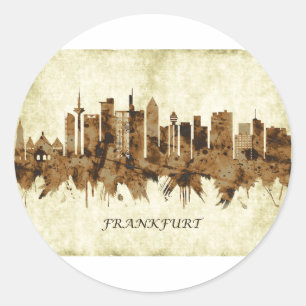 Frankfurt Germany Cityscape Classic Round Sticker