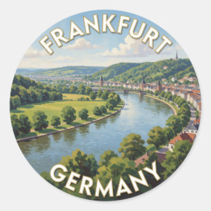 Frankfurt Germany Green Hills Nature 🌿 Classic Round Sticker