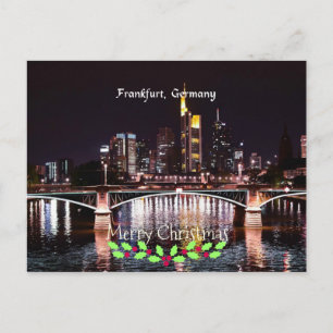 Frankfurt, Germany, Merry Christmas Holiday Postcard