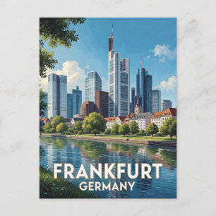 Frankfurt Germany Modern Skyline Scene   Postcard