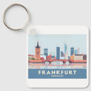 Frankfurt Germany Pastel Travel Key Ring