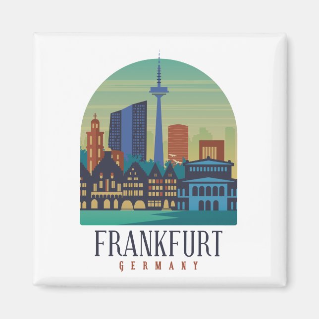 Frankfurt Germany Skyline Architecture Magnet (Front)