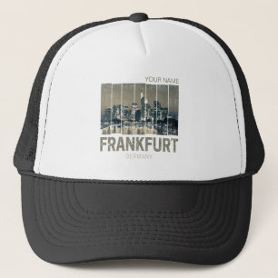 Frankfurt Germany Skyline Retro Vintage Souvenir Trucker Hat