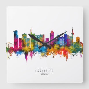 Frankfurt Germany Skyline Square Wall Clock