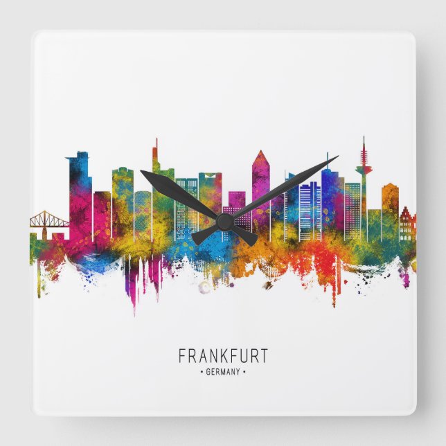 Frankfurt Germany Skyline Square Wall Clock (Front)