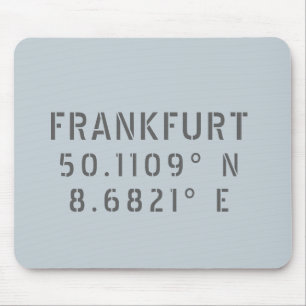 Frankfurt Latitude & Longitude Mouse Pad