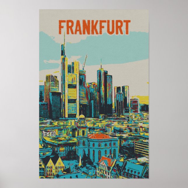 Frankfurt Skyline, Germany’s Financial Hub Poster (Front)