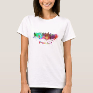 Frankfurt skyline in watercolor T-Shirt