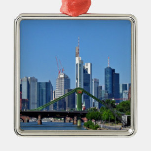 Frankfurt skyline metal tree decoration
