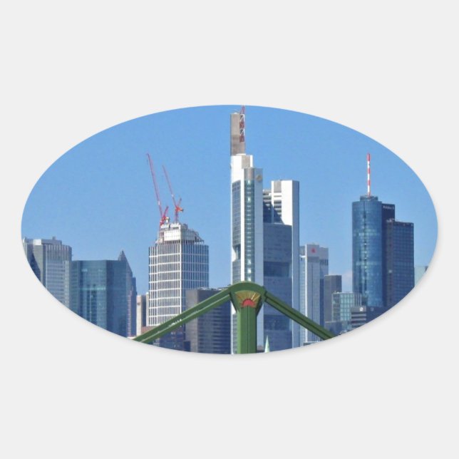 Frankfurt skyline oval sticker (Front)