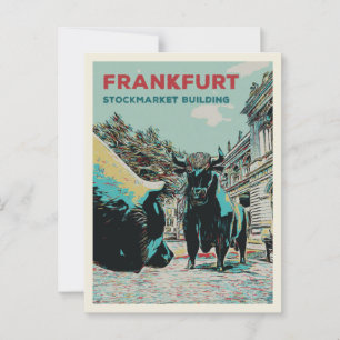 Frankfurt Stock Exchange Iconic Sculptures Postcard
