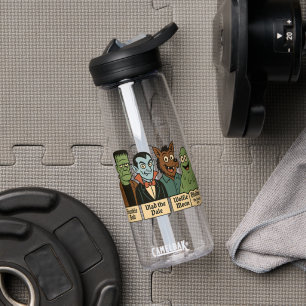Frankie Bolt Vlad the Pale Retro Halloween Funny Water Bottle