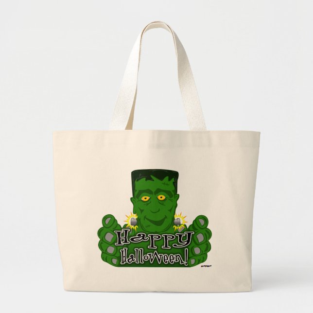 Frankie Happy Halloween! Large Tote Bag (Front)