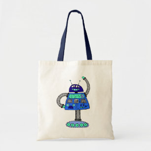 Frankie Robot: Blue on white Tote Bag