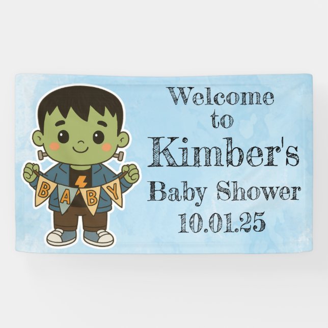 Frankie’s Baby Shower Welcome Sign – Cute Banner (Horizontal)