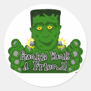 Frankie Wants A Friend! Classic Round Sticker