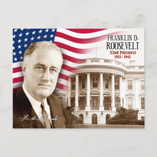 Franklin D. Roosevelt -  32nd President of the U.S Postcard (Front)