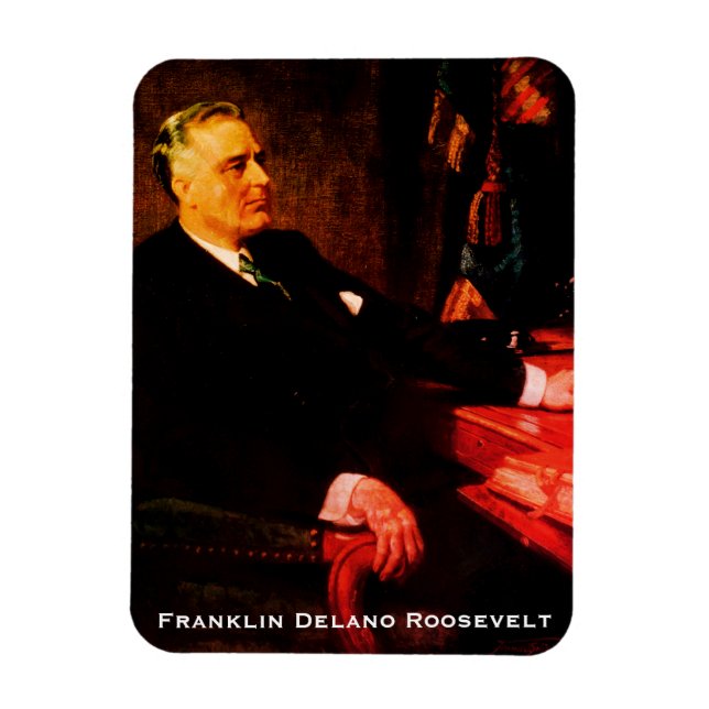 Franklin D. Roosevelt, 4 Term War President FDR Magnet (Vertical)