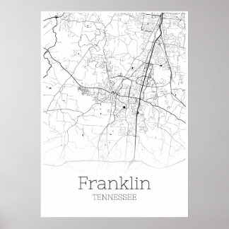 Franklin Map - Tennessee - City Map Poster