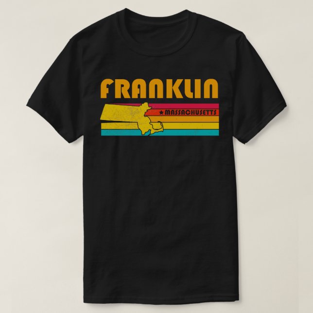 Franklin Massachusetts Vintage Distressed Souvenir T-Shirt (Design Front)