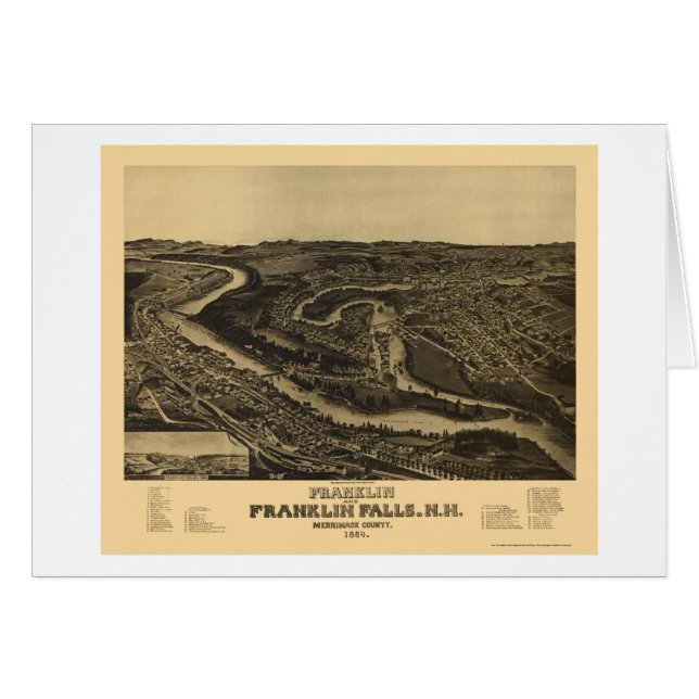 Franklin, NH Panoramic Map - 1884 (Front Horizontal)
